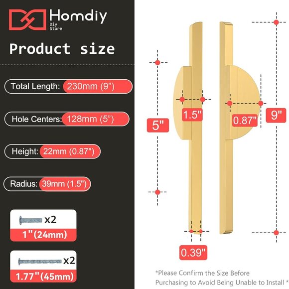 2 Pack Half Moon Cabinet Pulls Gold Drawer Pulls Semicircle Cabinet Handles Brus - Picture 3 of 8